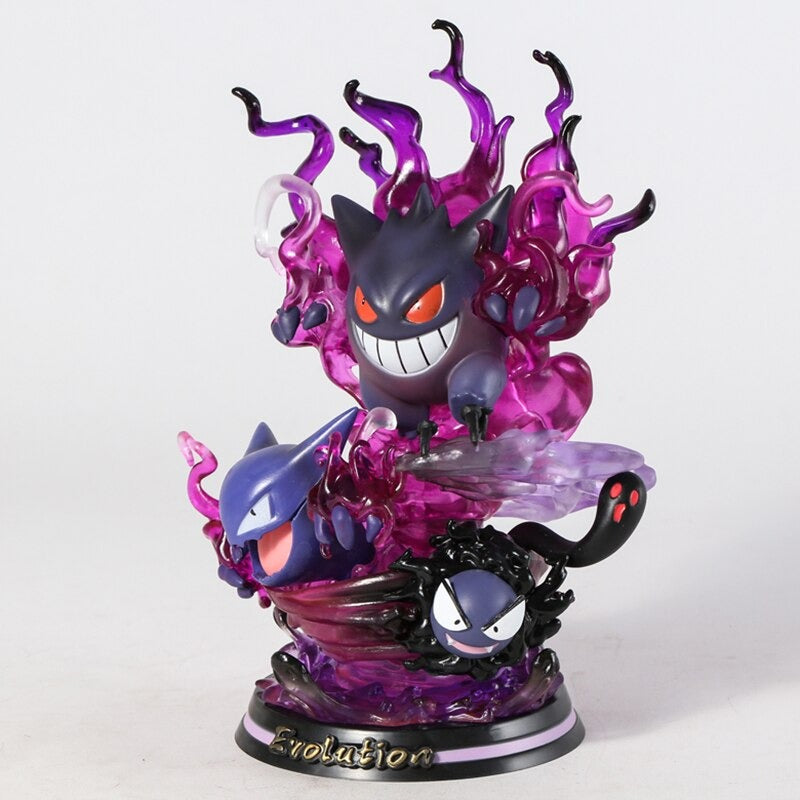 Pokemon Gengar Anime Figure with Special Effects Cute Gengar Three Form Evolution Gastly Haunter Led Night Light PVC Model Toys
