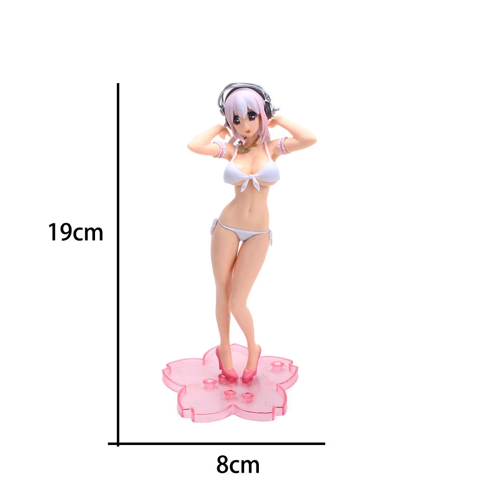 Hatsune Miku Anime Doll Pink Sakura Hatsune PVC Action Doll Sonoko Holding Rabbit Dome Girl Beautiful Girl Model Collection Toy