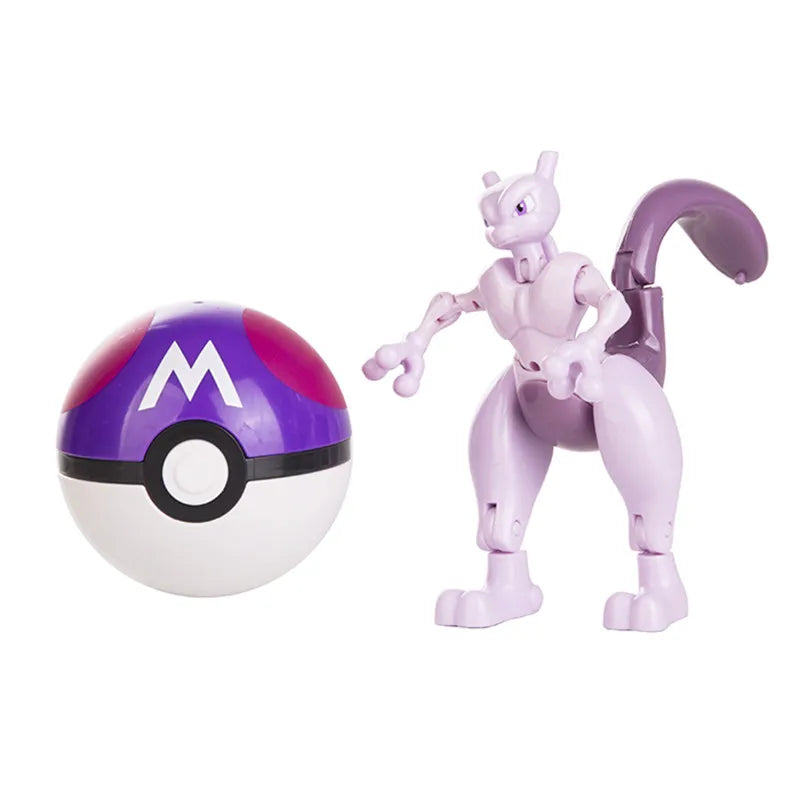 Pokemon Figures Box Pikachu Charizard Greninja Pocket Monster Pokeball Action Deformation Model Toys Gift