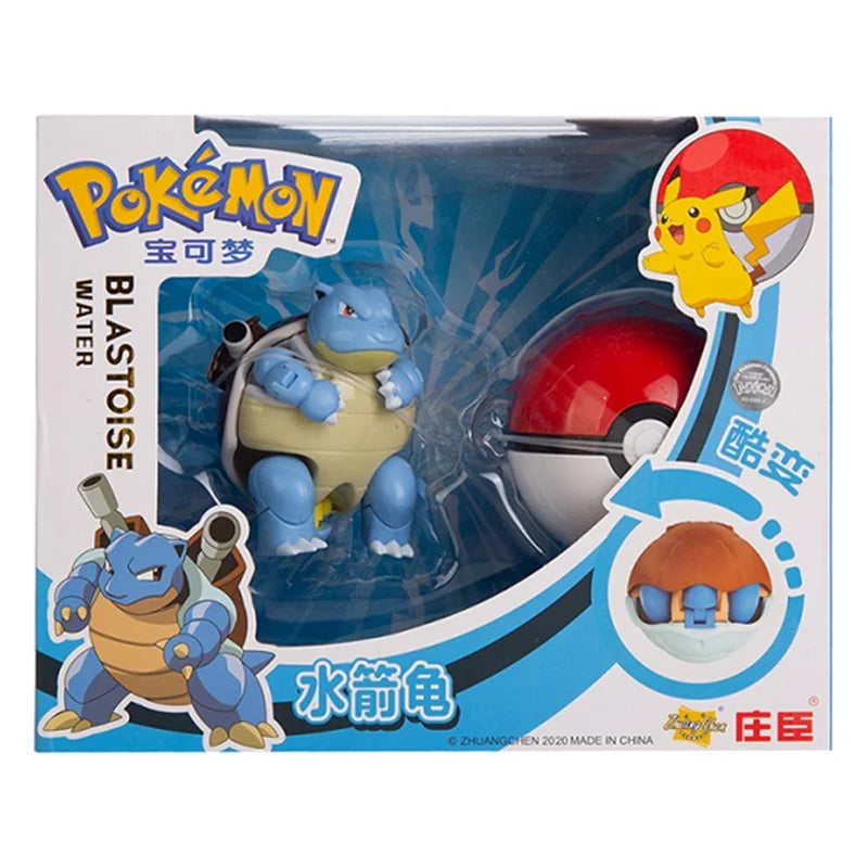Pokemon Figures Box Pikachu Charizard Greninja Pocket Monster Pokeball Action Deformation Model Toys Gift
