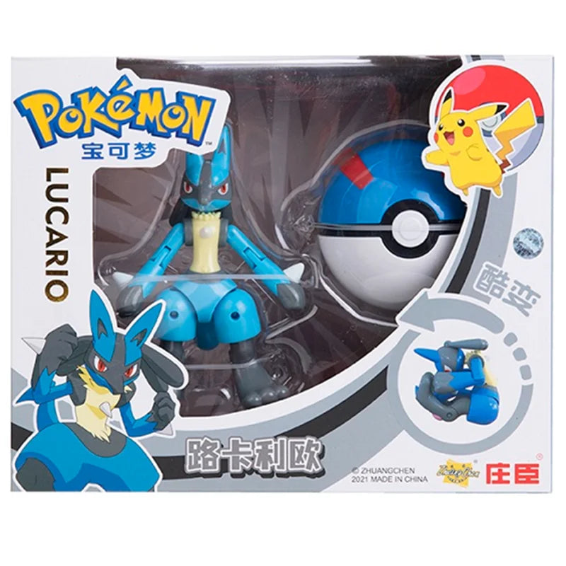 Pokemon Figures Box Pikachu Charizard Greninja Pocket Monster Pokeball Action Deformation Model Toys Gift