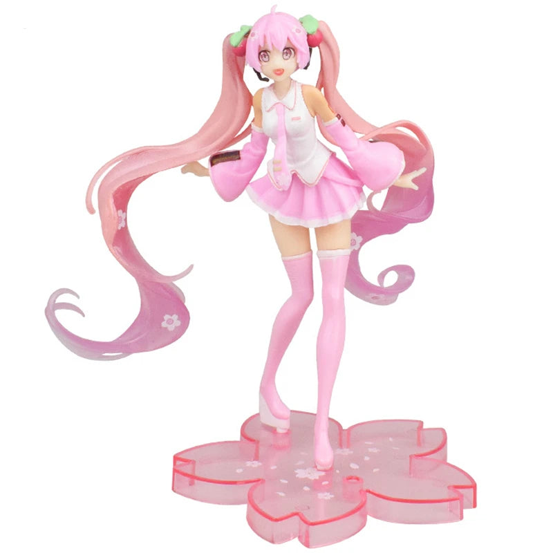 Hatsune Miku Anime Doll Pink Sakura Hatsune PVC Action Doll Sonoko Holding Rabbit Dome Girl Beautiful Girl Model Collection Toy