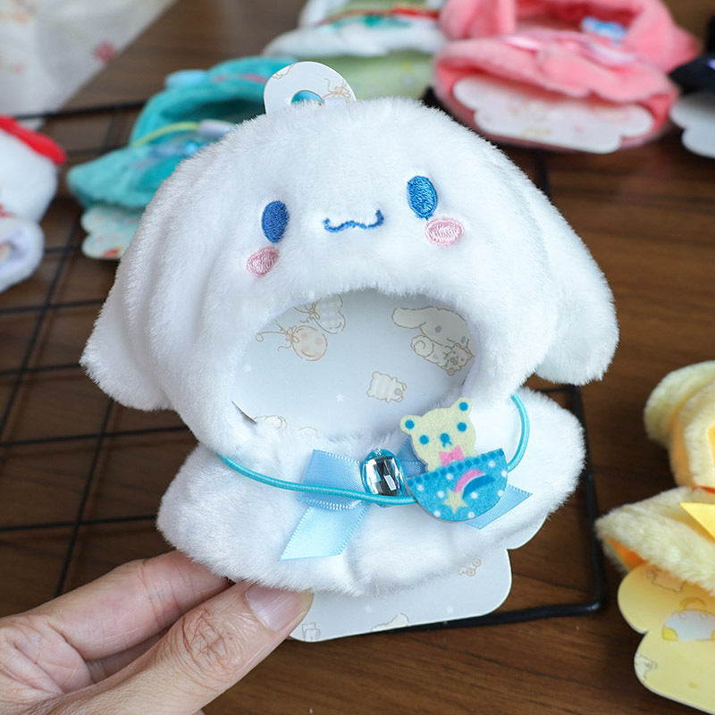 Hot Sanrio Labubu Cape Set Cute Sitting Party KT Melody Kuromi Clothes Monster Vinyl Doll Clothing Christmas Gift Toys