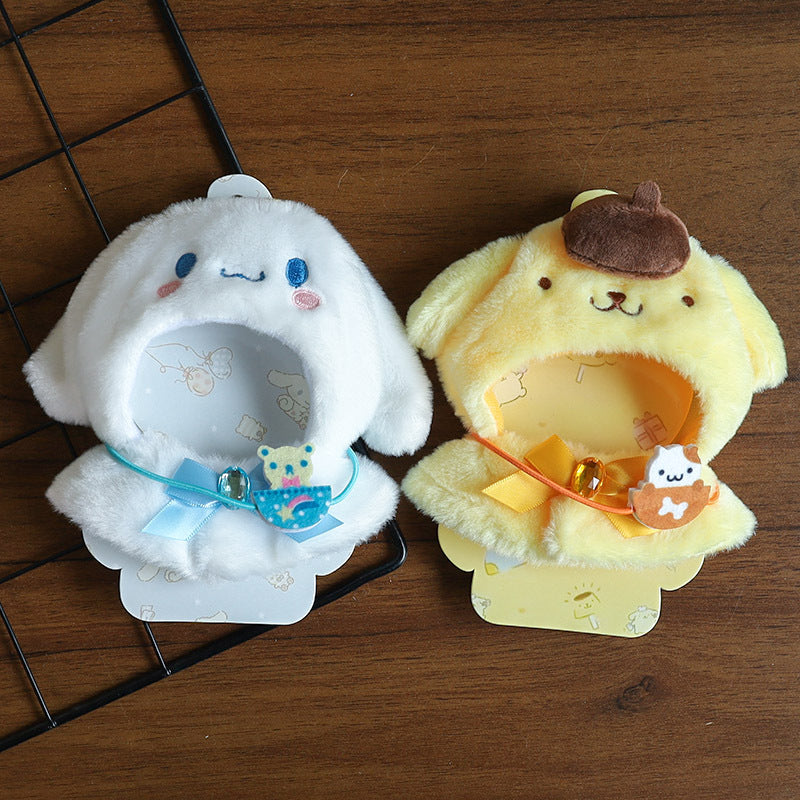 Hot Sanrio Labubu Cape Set Cute Sitting Party KT Melody Kuromi Clothes Monster Vinyl Doll Clothing Christmas Gift Toys