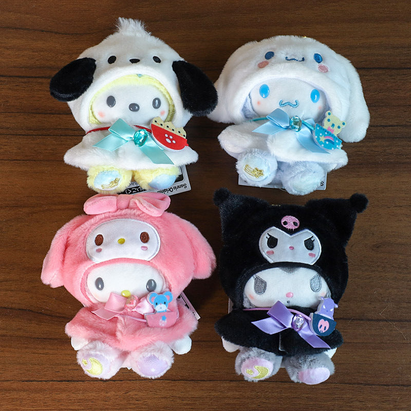 Hot Sanrio Labubu Cape Set Cute Sitting Party KT Melody Kuromi Clothes Monster Vinyl Doll Clothing Christmas Gift Toys