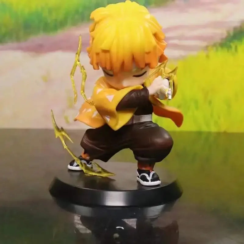 Demon Slayer Figure Kamado Tanjirou Tomioka Giyuu Kanroji Mitsuri Action Figure Q Version Model Cartoon Desktop Decor Toys Gift