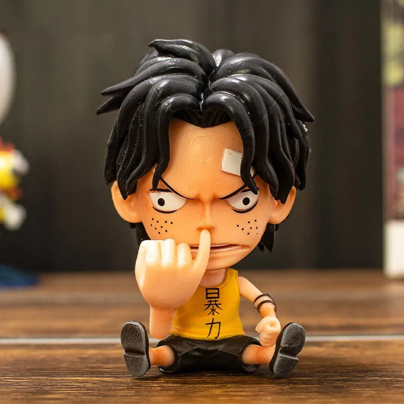 9CM Q Luffy Zoro Nami Anime One Piece Peripheral Sanji Robin Boa Hancock Ace Action Figure Toys Collection PVC Model Doll Gifts