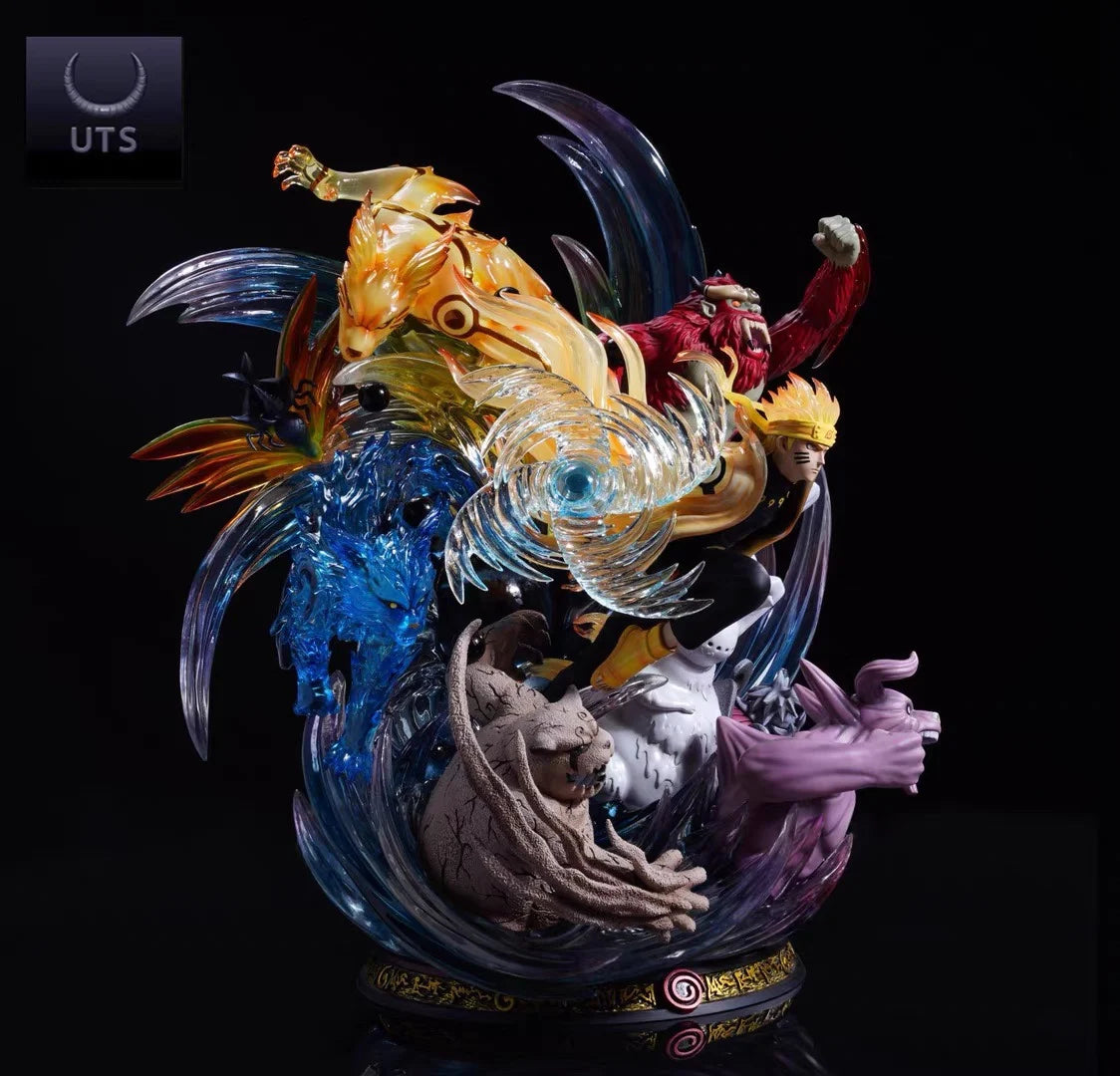 Naruto Six Paths and The Nine Tailed Beasts Naruto Figure Statue GK Animation Character Model Toy Collection