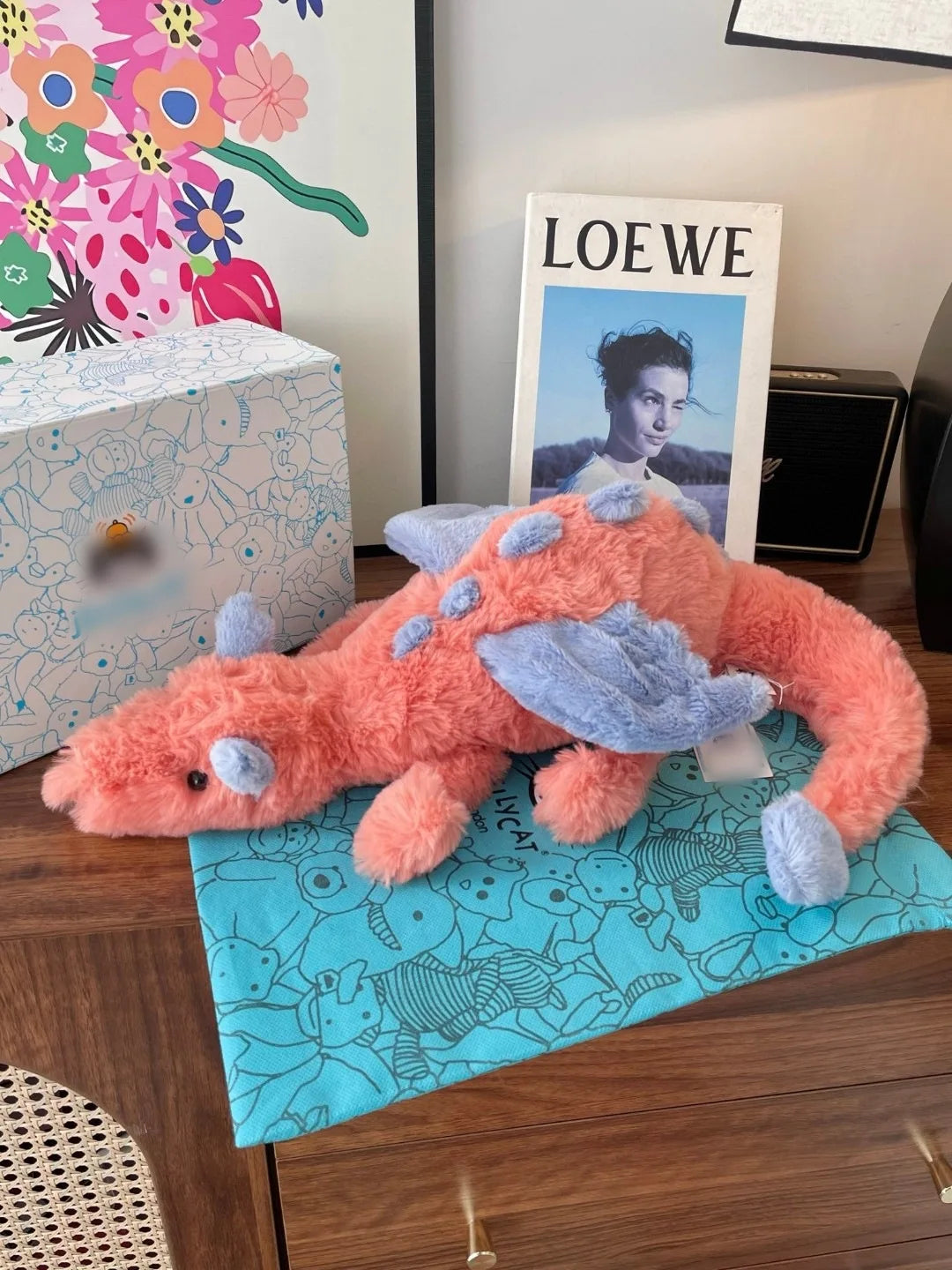 Jellycat With Tags Jellycat Feilong Series Plush Toy Sky Blue Snow Dragon Throw Pillow Doll Stuffed Holiday Birthday Gift To