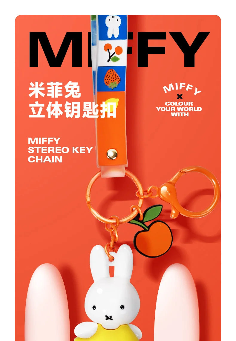 Kawaii Miffy Cute Doll Fruit Series Keychain Backpack Pendant Boy and Girl Toy Gift