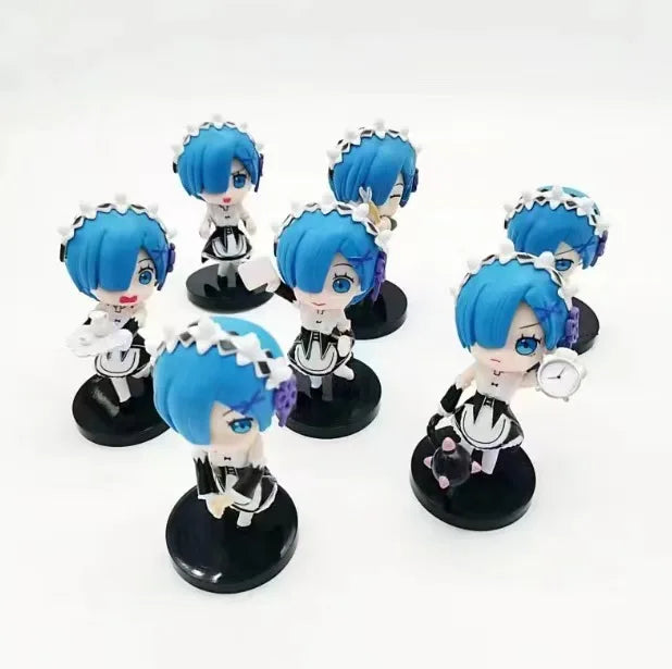Anime Rem Re:Life In A Different World From Zero kawaii girl Pajamas Figure Rem Chair PVC Collection Model Toys