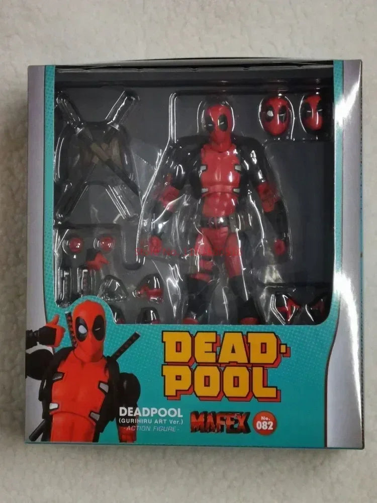 Stock 16cm Anime Deadpool Mafex 082 X-men Action Figures Comic Version Collectable Model Doll Cool Boys Birthday Festival Gifts