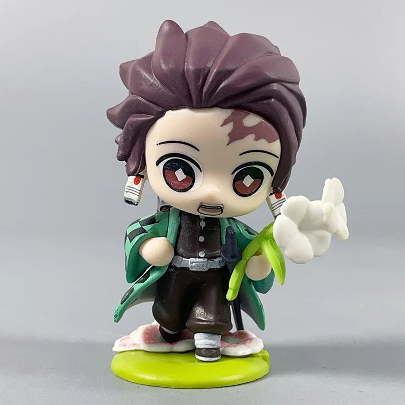 Demon Slayer Anime 9cm Model Figures Tanjirou Nezuko Zenitsu Kyoujurou Kanroji Dolls Action Figure Toys for Kids Birthday Gift