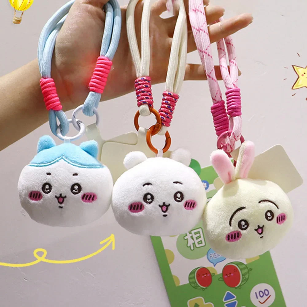 Cute Cartoon Chiikawa Usaqi Plush Doll Key Chain Mobile Rope for Kids Boys Girls Backpack Pendant
