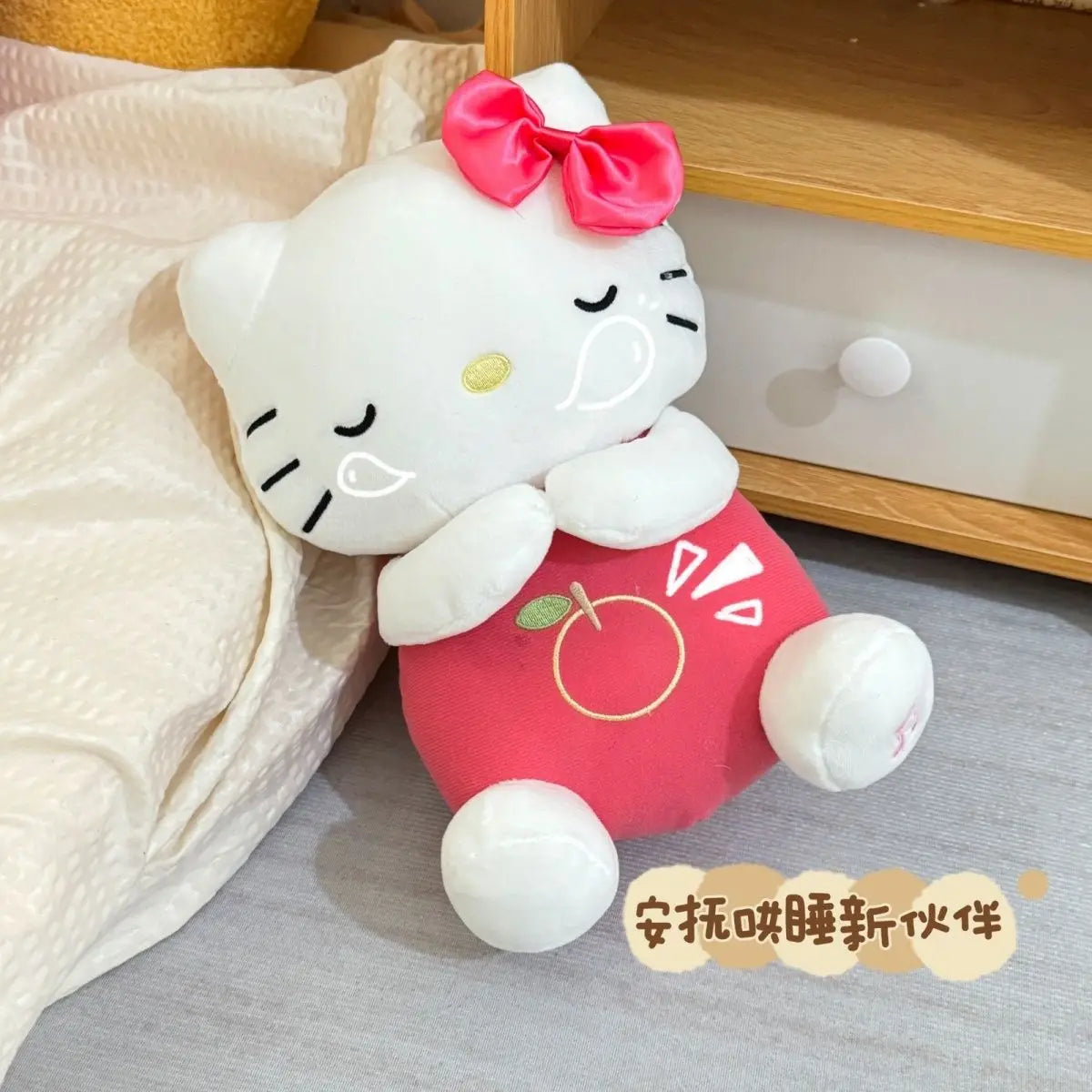 Sanrio Hello Kitty Baby Sleep Companion Sound Soothing Music Kawaii Plush Toy With Air Bag Breathing Light Breathing Toy Gifts