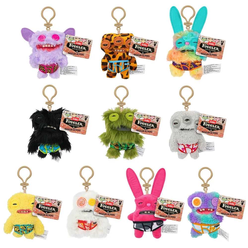 Fuggler Ugly Teeth Monsters Original Plush Toys Screamer Giggle Gaping Pranker Monster Keychain Punk Niche Fluffy Pendant Gift