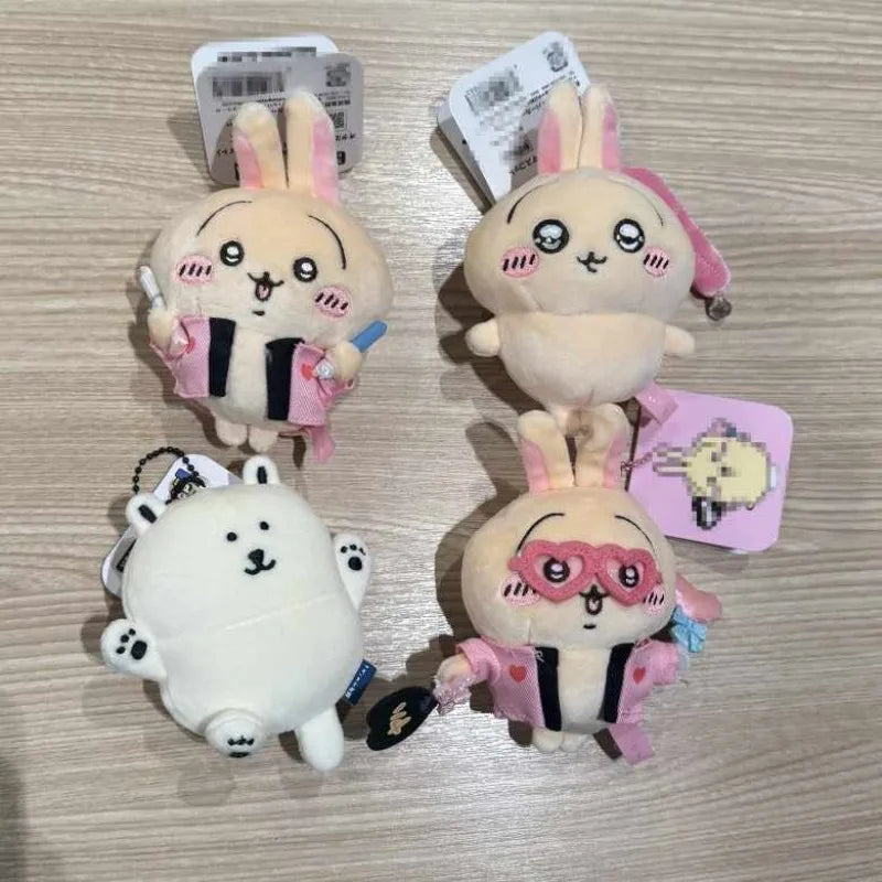Rabbit Usagis Cheering Series Plush Doll Pendant Self-deprecating Bear Popular Cartoon Toy Keychain Bag Ornament Birthday Gift