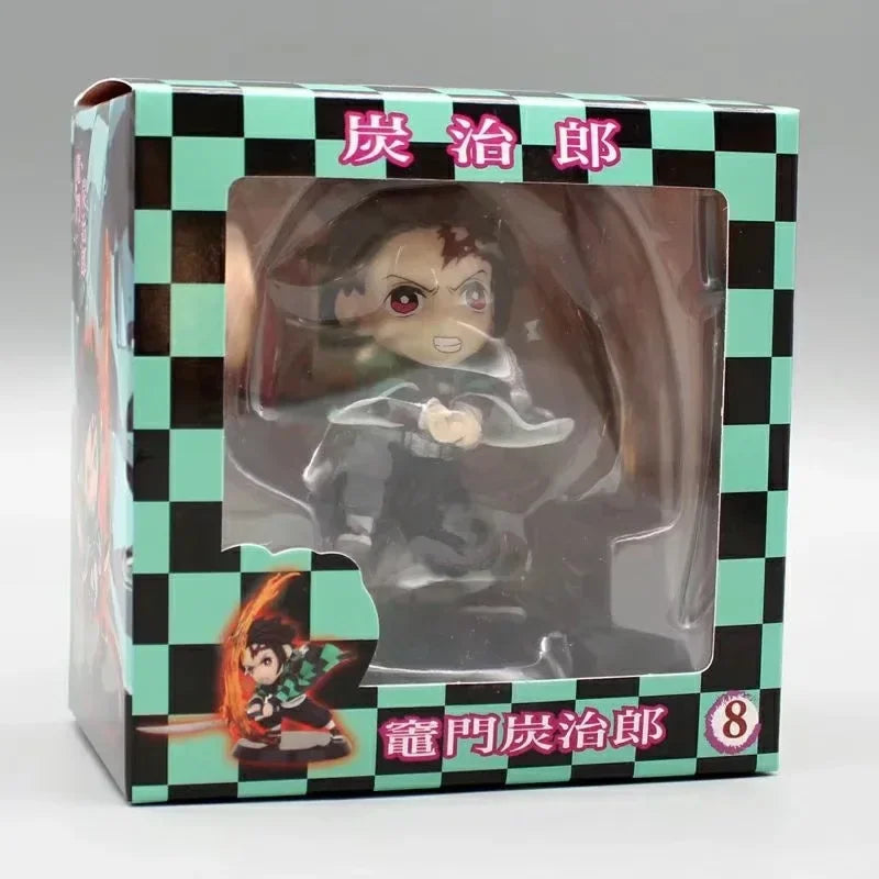 Demon Slayer Figure Kamado Tanjirou Tomioka Giyuu Kanroji Mitsuri Action Figure Q Version Model Cartoon Desktop Decor Toys Gift
