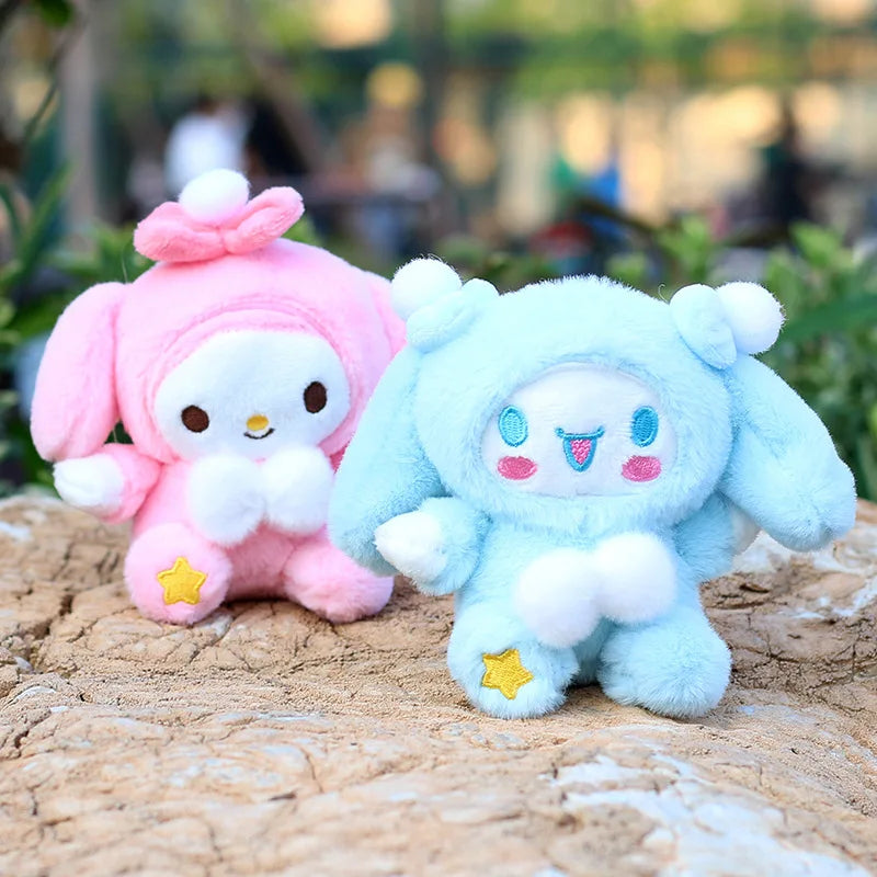 14Cm Plushies Sanrio Keychain Accessories Hello Kitty Plush Toys My Melody Kuromi Keyring Cinnamoroll Backpack Pendant