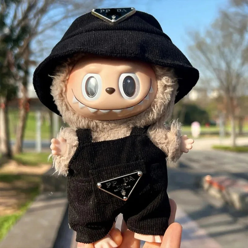 Labubu Corduroy Mini Doll Clothing Set Toys Cute Hats Clothes Shoes Vinyl Doll Accessories Training Sitting Party Games Toys (No Doll)