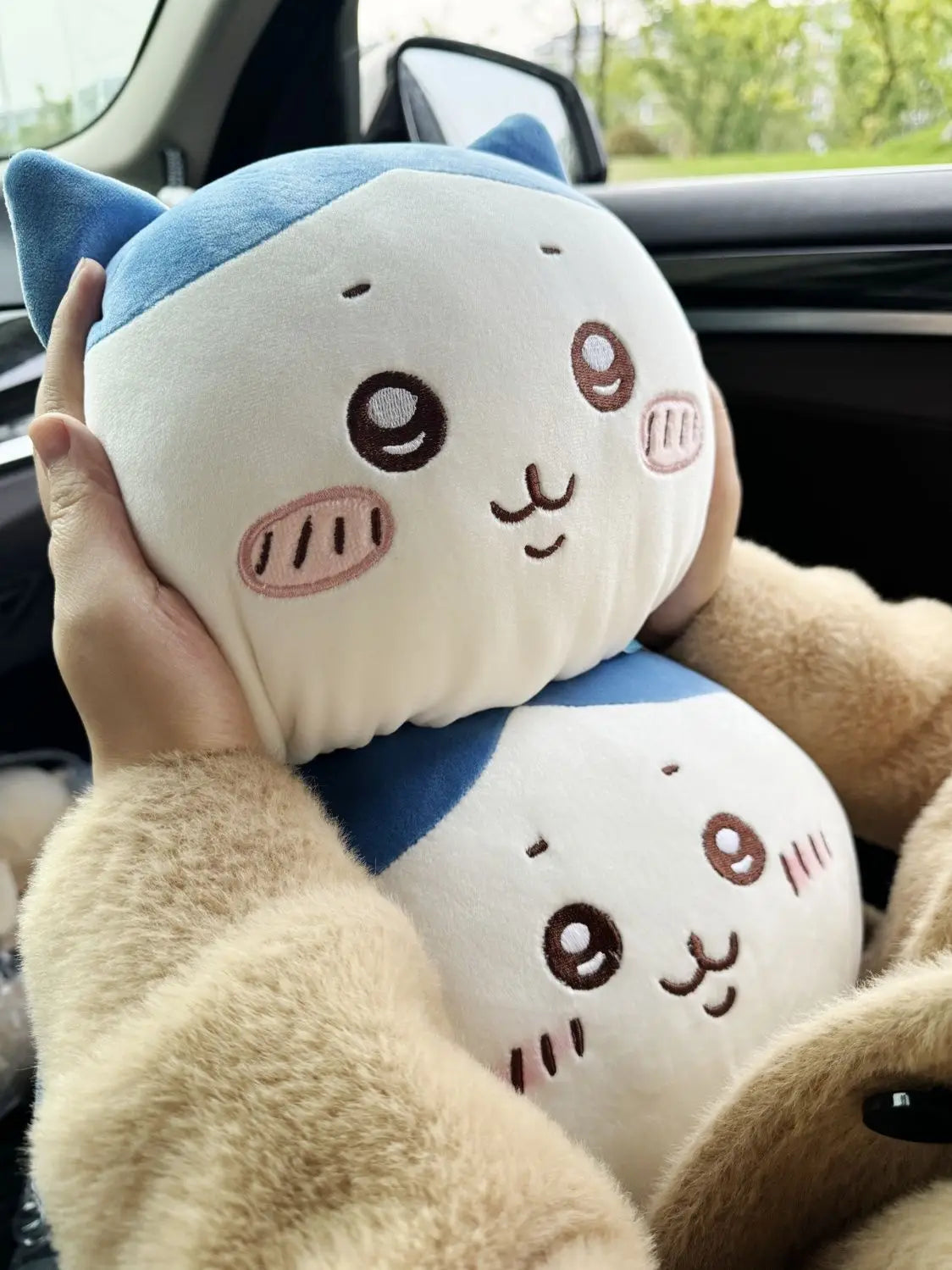 Chiikawa Car Seat Neck Pillow Waist Pillow Plush Cute Car Decoration Cartoon Cute Object Usagi Car Decoration Accessories Gift