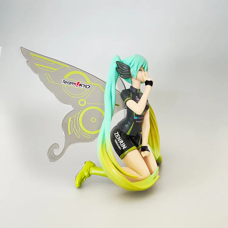 11CM Anime Hatsune Miku racing butterfly wings kawaii PVC figure model toys doll collect ornaments Christmas gifts