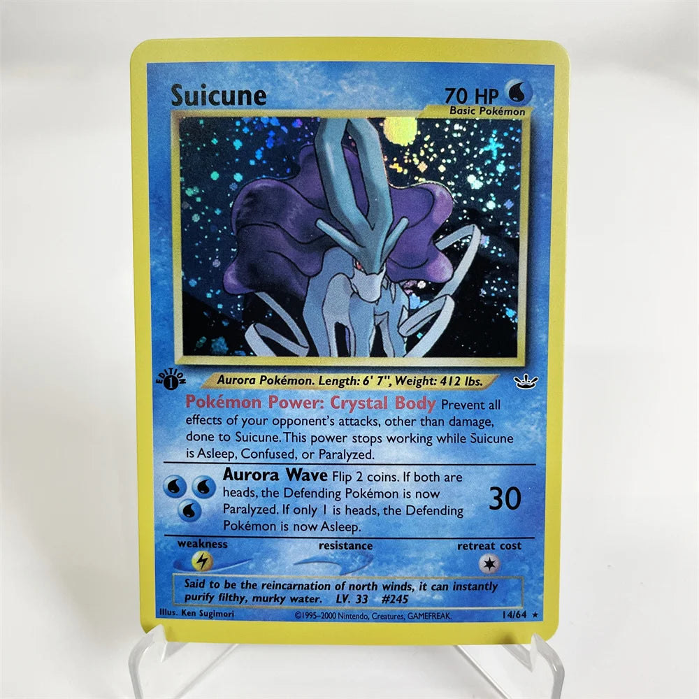 Holographic PKM Collection Cards PTCG Proxy Card Blue Core Paper Card Kids PKM Dark Raichu/Dragonite/Umbreon/Suicunc