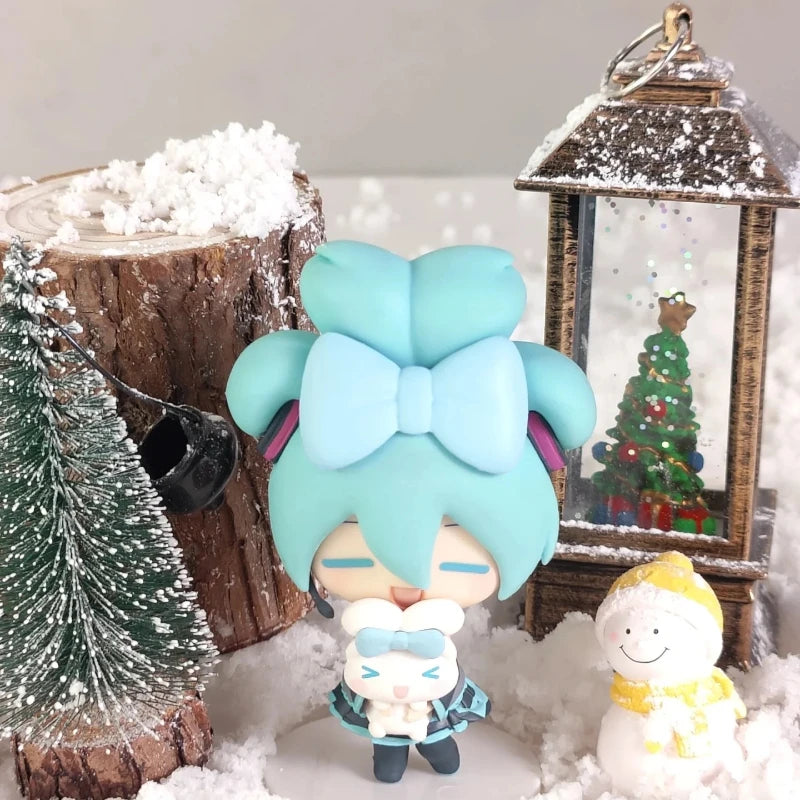 Anime Hatsune Miku Cinnamoroll Antion Figure Cute Beautiful Miku Cartoon Figurine Q Version PVC Model Decorations Children Gift