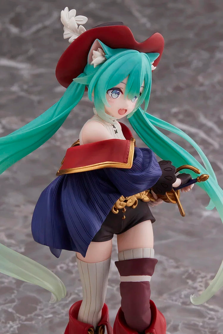 Taito Hatsune Miku Figure Wonderland Puss In Boots Anime Action Figurines Collection Model Statue Doll Toys Kid Gift