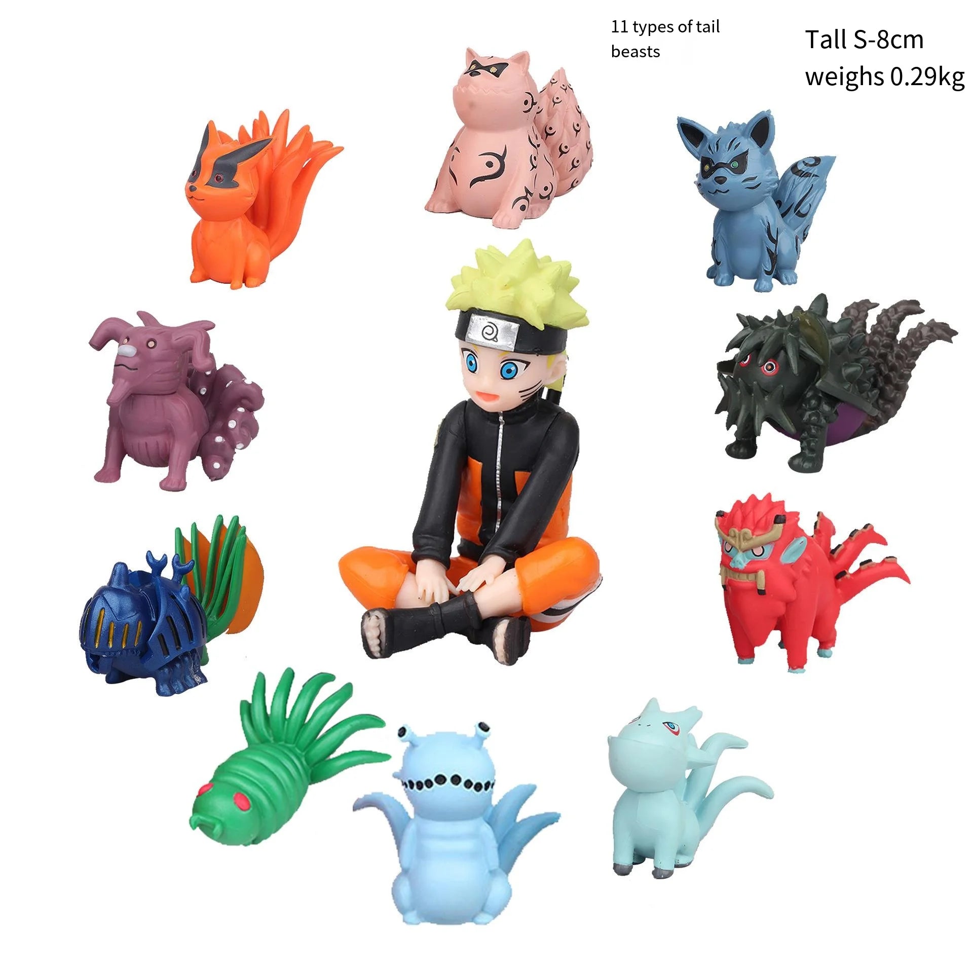 11Pcs/Set Q Version Naruto Anime Figure Uzumaki Bijuu Figurine PVC Action Figures Collection Model Toys for Children Gifts