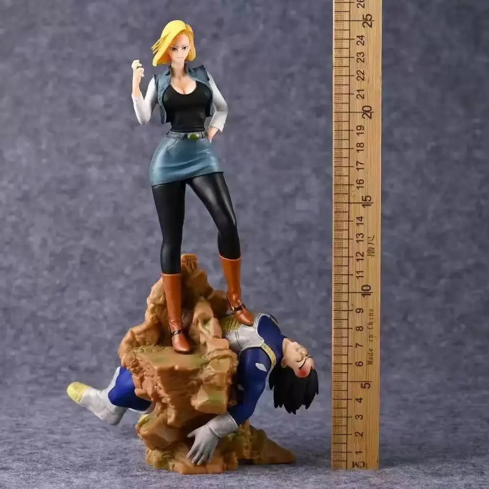 25cm Dragon Ball Z Anime Figures Android 18 Vs Vegeta Action Figure Android 18 GK Pvc Statue Model Doll Figurine Toys Gift