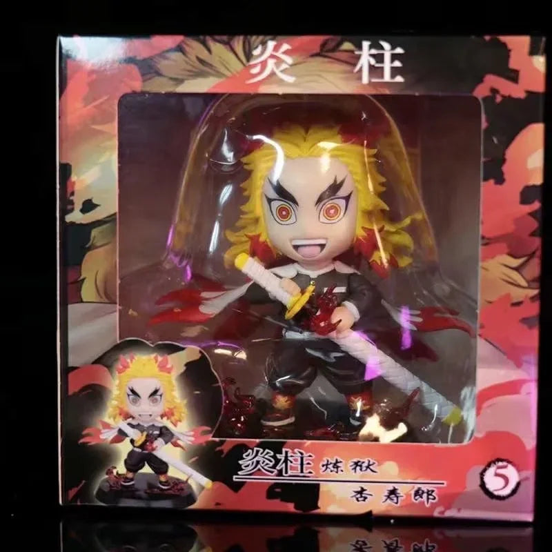 Demon Slayer Figure Kamado Tanjirou Tomioka Giyuu Kanroji Mitsuri Action Figure Q Version Model Cartoon Desktop Decor Toys Gift