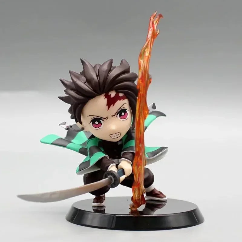 Demon Slayer Figure Kamado Tanjirou Tomioka Giyuu Kanroji Mitsuri Action Figure Q Version Model Cartoon Desktop Decor Toys Gift