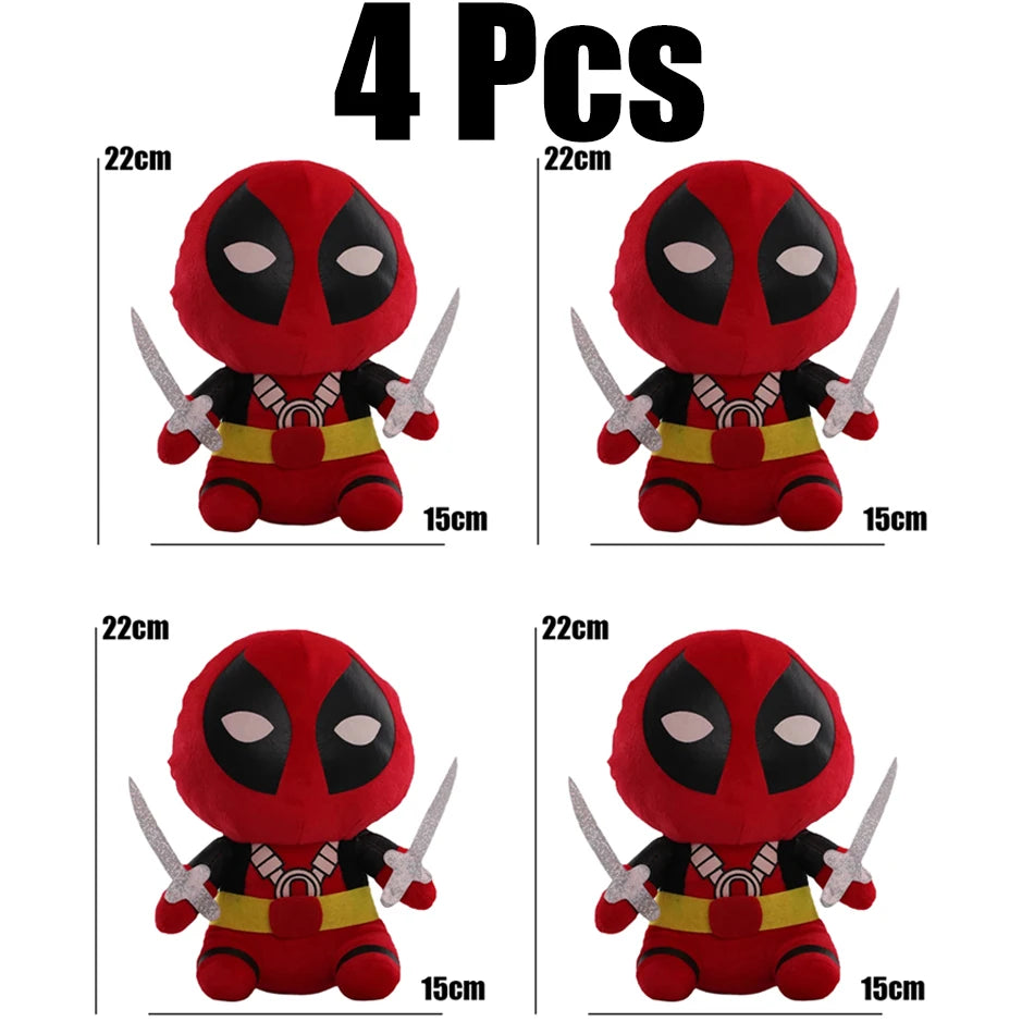 12-22cm Marvel Deadpool Plush Stuffed Toys Cartoon Comics Figures Soft Dolls Pendant Kids Birthday Gifts Kawaii Xmas Decor