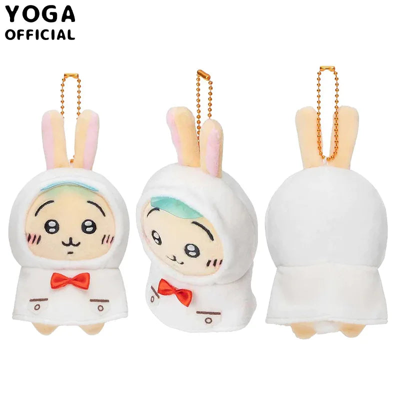 Kawaii Chiikawas Cute Raincoat Plush Doll Pendant Cute Hachiware Usagi Cartoon Bag Charm Gift Plush Keychain