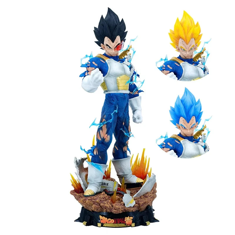 Dragon Ball Vegeta Figure 3 Heads 23cm Pvc Model Action Figures Gk Statue Collection Room Decoration Model Kids Birthday Gifts