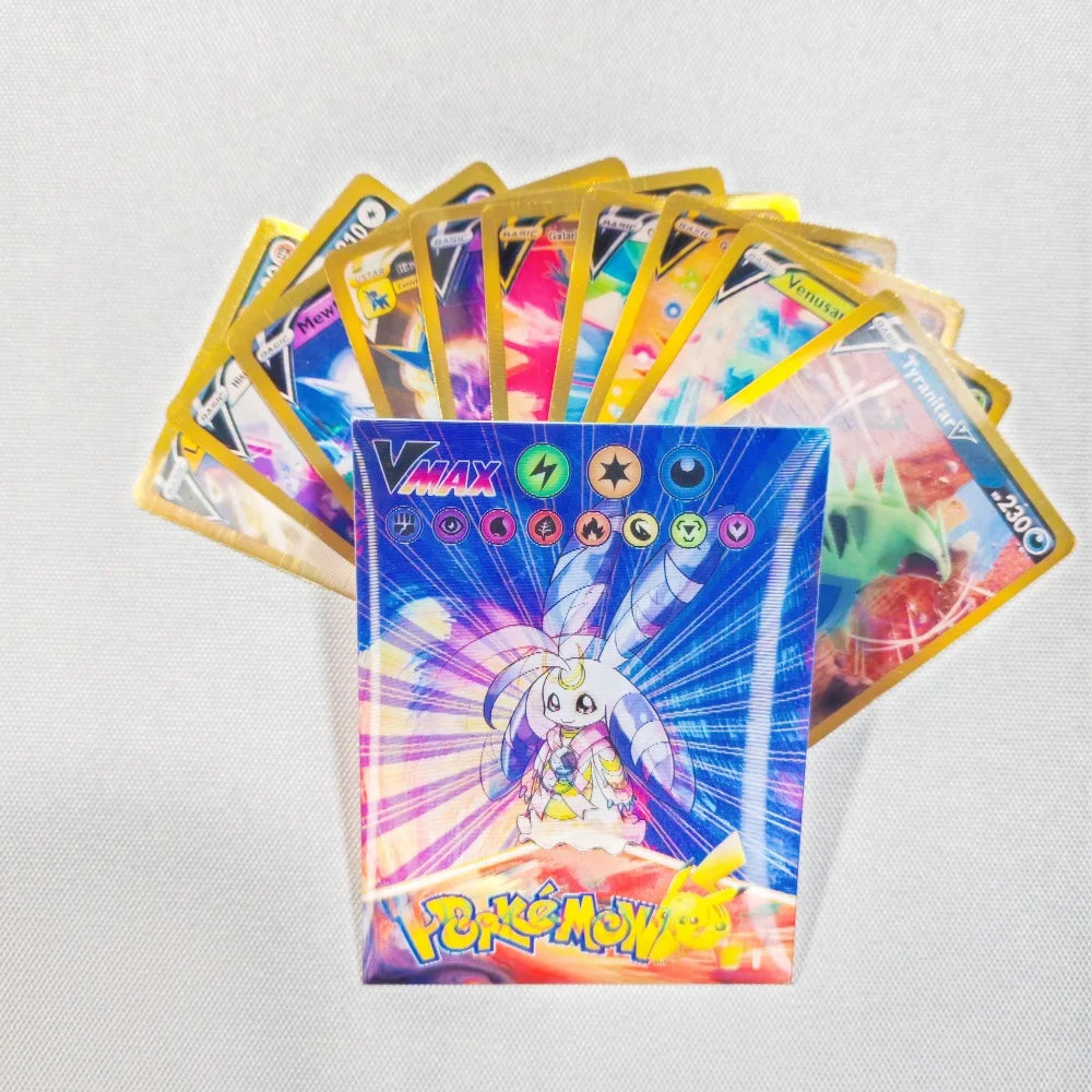 New Pokemon 3D Shining Rainbow Cards English Vmax Gx Charizard Pikachu Trading Game Collection Battle Card Children Toys Gift