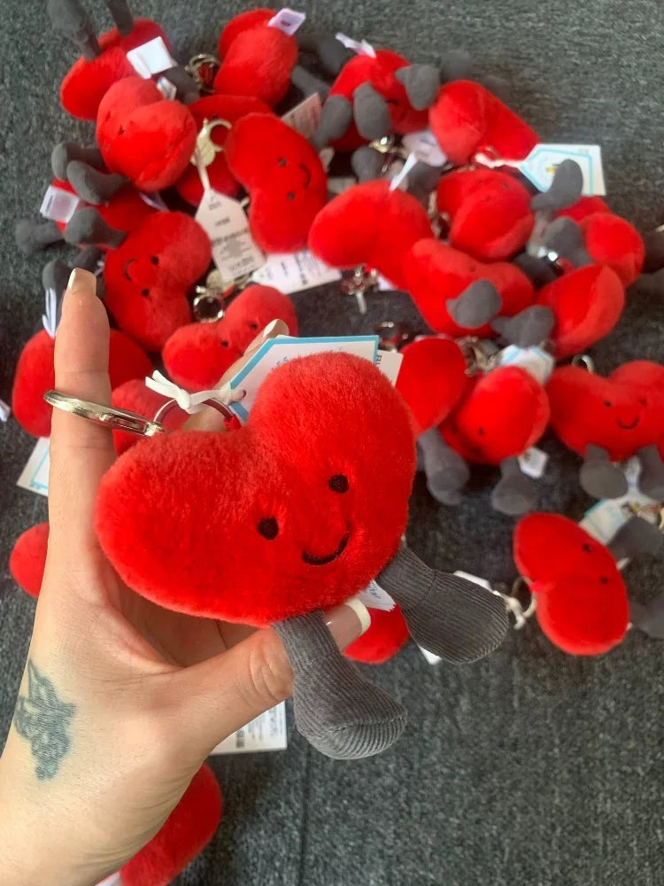 2024 New 16cm Jelly Cat Fun Red Love Pendant Keychain Bag Pendant Accessories Doll Pendant Valentine'S Lovers Day Gifts