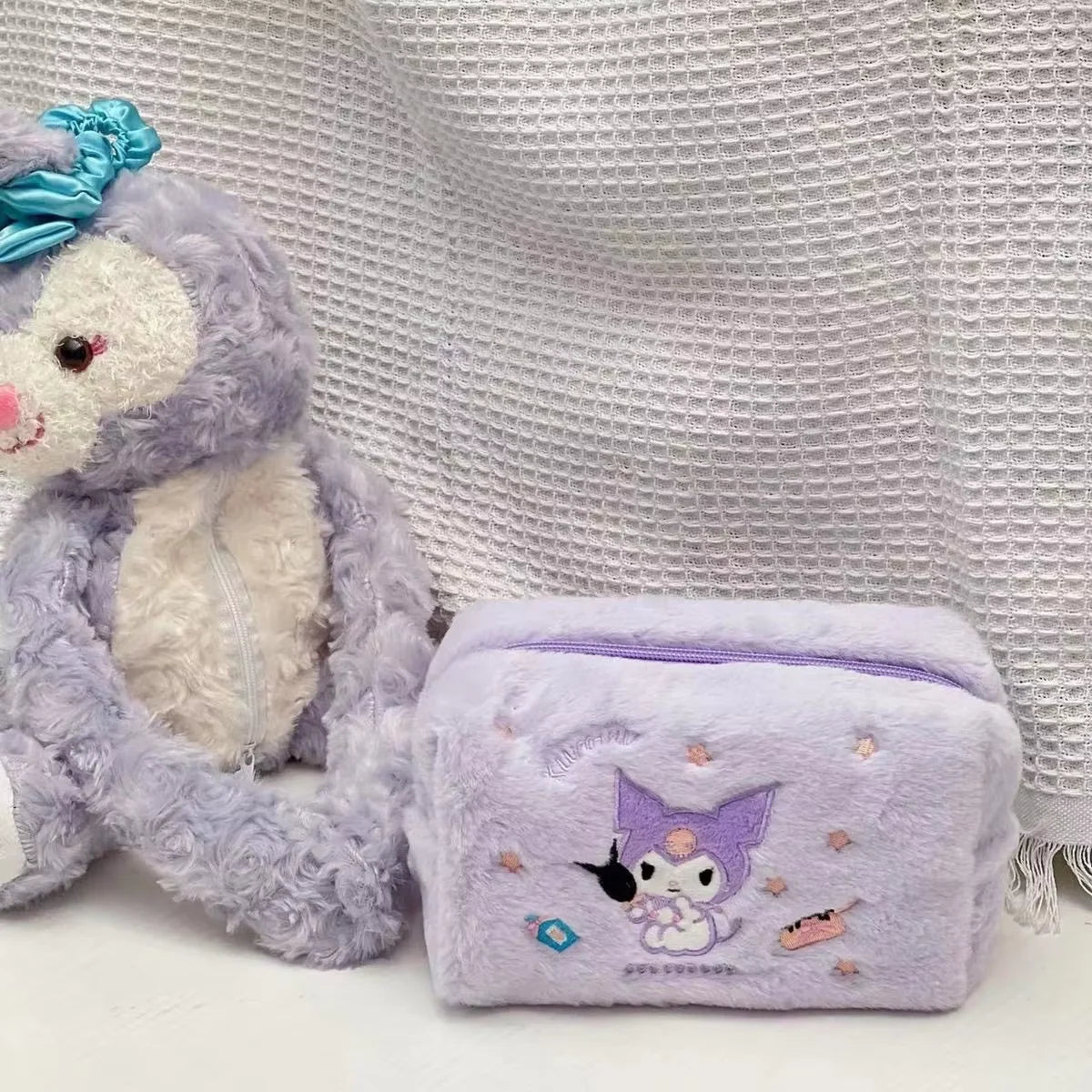 Plush Pencil Case Kawaii Cinnamoroll Kuromi My Melody Large Capacity Pencils Bag Pen Case School Supplies Stationery Gift