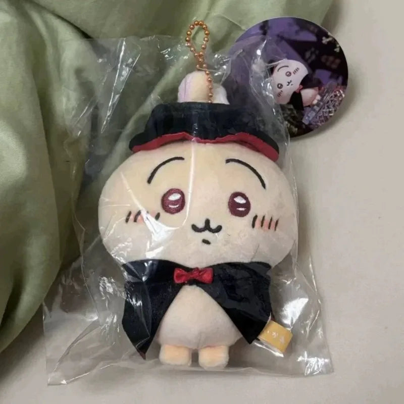 Cartoon Plush Doll Chiikawa Vampire Usagi Halloween Limited Series Bead Chain Keychain Doll Cute School Bag Pendant Decoration