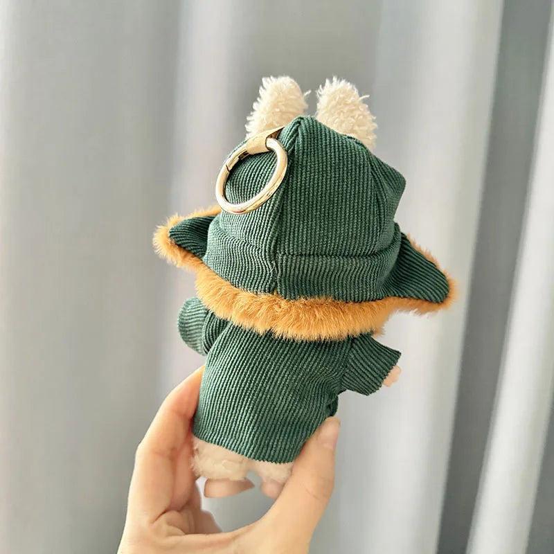 17cm Plush Doll's Clothes The Monster Labubu Outfit Accessories Clothing DIY Lei Feng Army Green Coat Red Star Hat