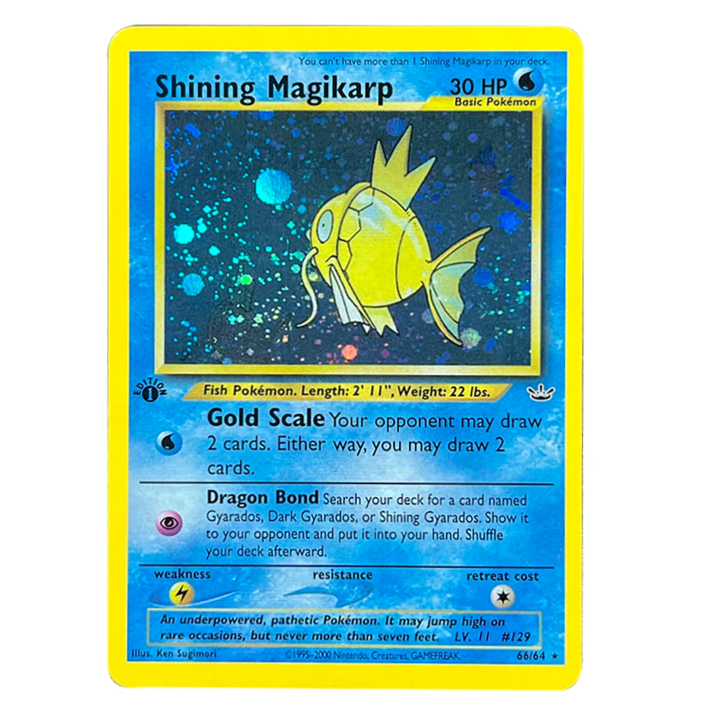 PKM Foil Cards Shining Mewtwo Charizard Gyarados Celebi Raichu Neo Destiny N4/3 1996 1st Edition Game Collection PTCG Proxy Card