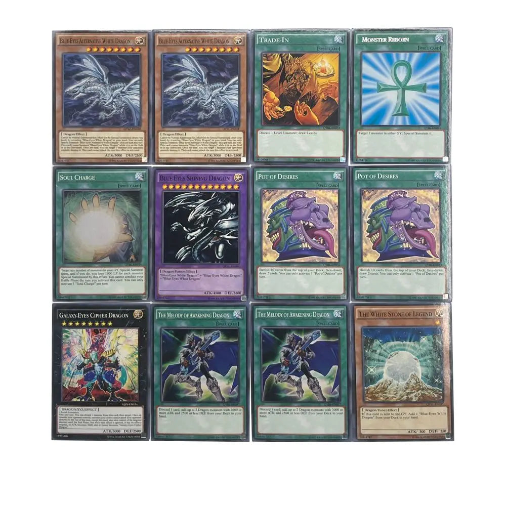 Yu-Gi-Oh Deck 831 BLUE-EYES-WHITE DRAGON PACK English Holographic Golden White Dragon Duel Game Collection Card with Tin Box