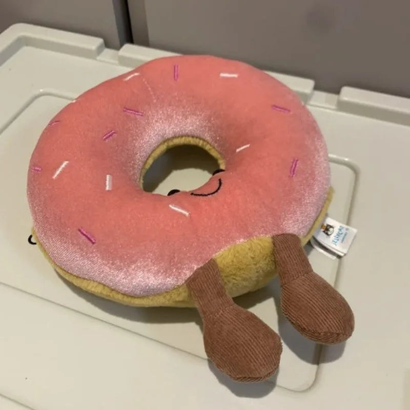 Jelly Cat 20cm Pink Donut Plush Doll Cute Dessert Bread Home Decoration Cat And Dog Interactive Toy Pet Gift