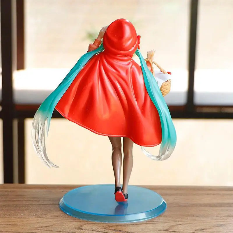 18cm Hatsune Miku Anime Action Figure Manga Statue PVC Catoon Kawaii Little Red Miku Collectible Model Toys Boxed Decoration