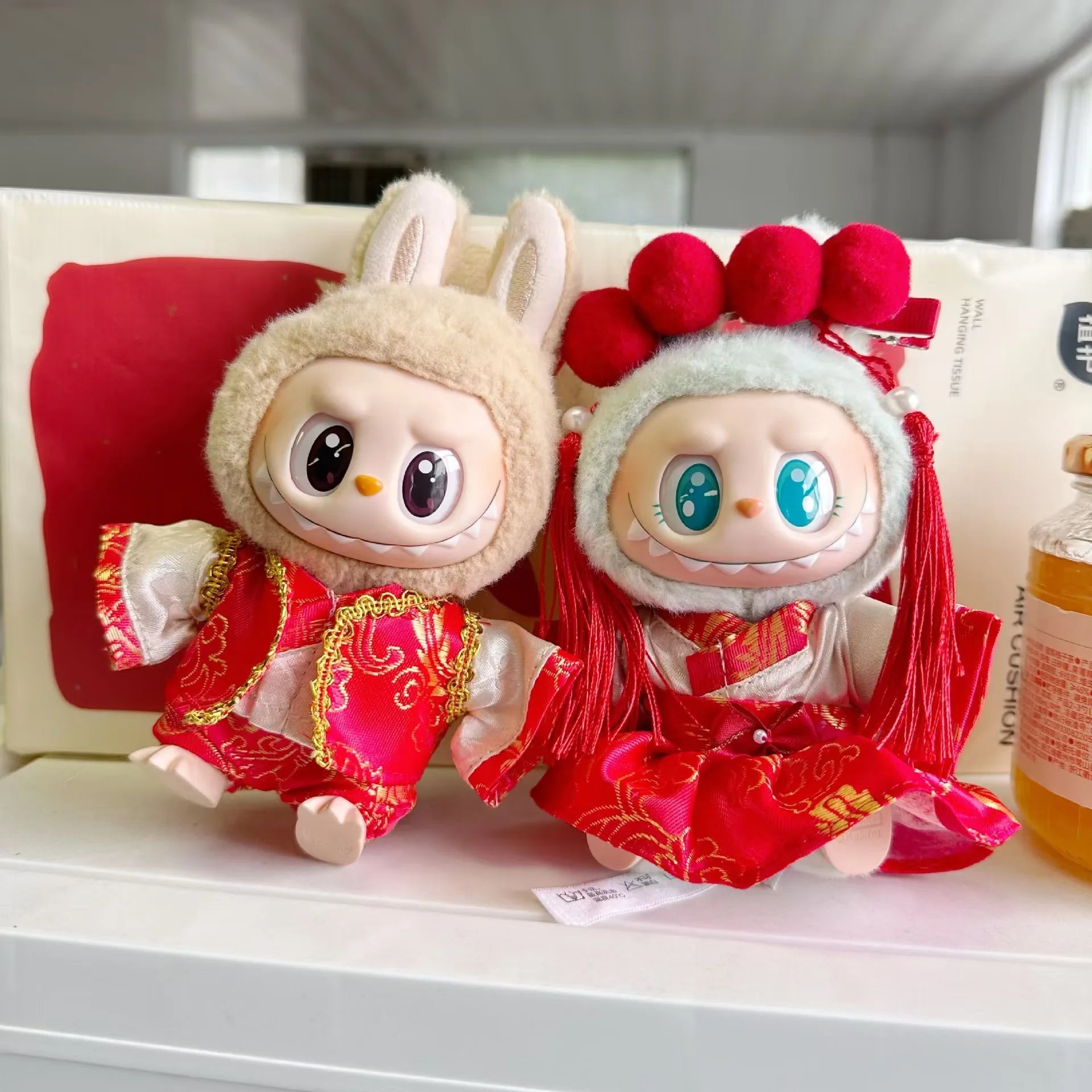 17cm Labubu I II Idol Dolls Scarf Hat Suits Clothing Plush Doll'S Clothes Outfit Accessories For Korea Kpop Exo Sitting Party