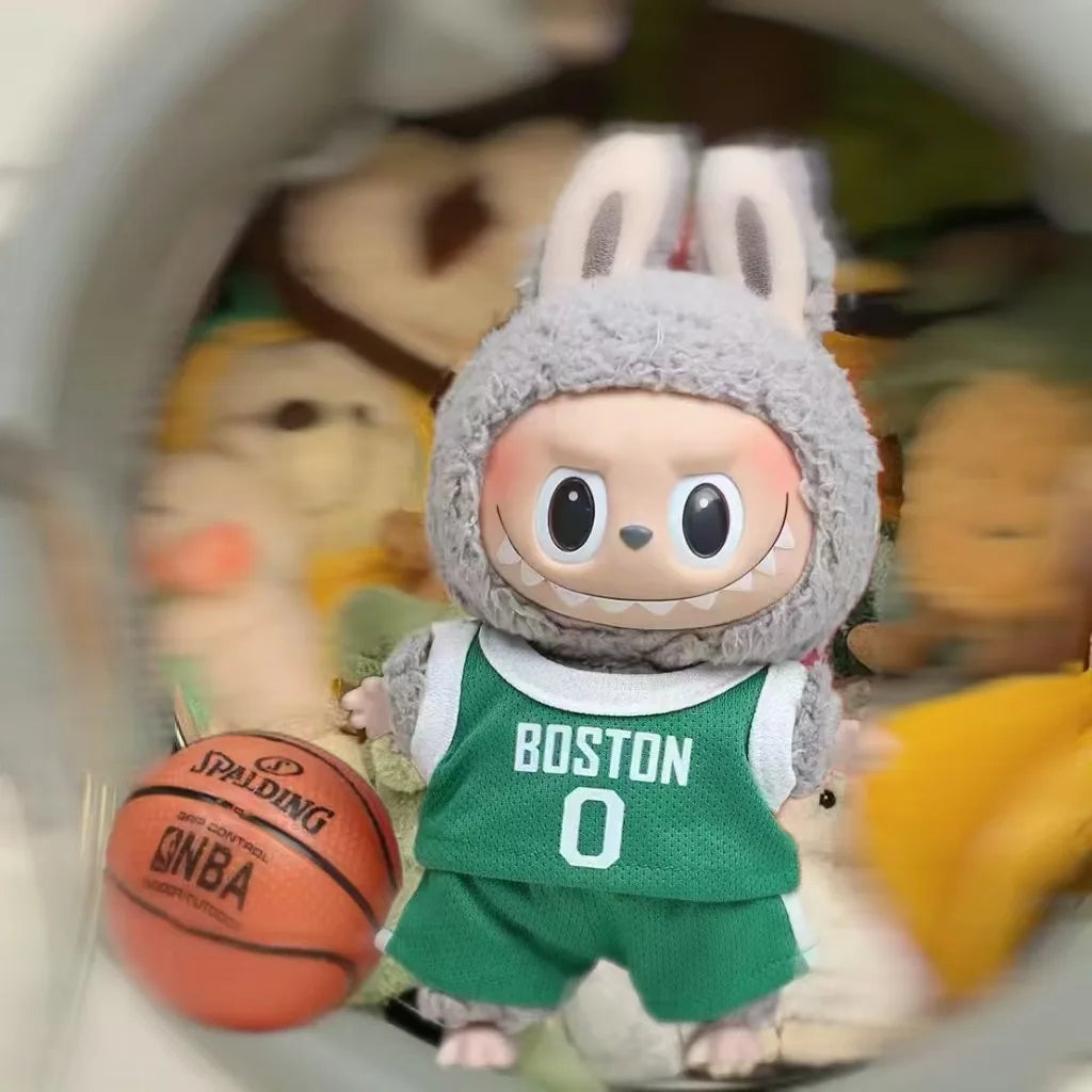 Clothes 17cm First Second Generation Labubu Basketball Clothes Cute Doll Decoration Handmade Doll Clothes
