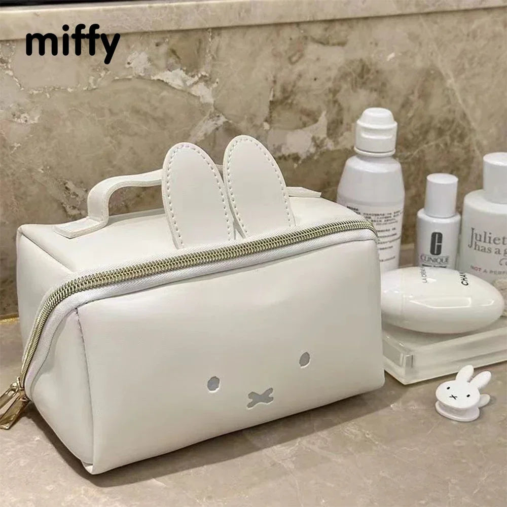 Miffy Rabbit Cute Shape Hand Makeup Bag Kawaii Multi-functional Portable Toiletry Storage Bag Toy Gift for Girls
