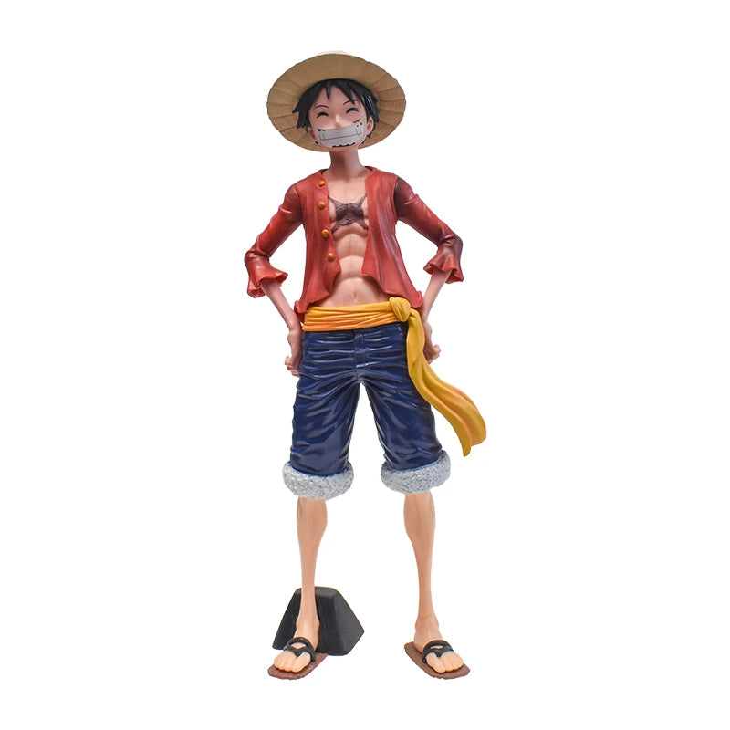 28cm One Piece Monkey D Luffy Anime Figure Toys Confident Smiley Luffy Three Form Face Changing Action Figurine PVC Model Dolls one piece luffy action figure luffy figure action