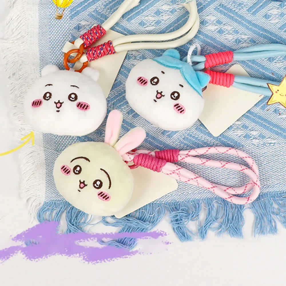 Cute Cartoon Chiikawa Usaqi Plush Doll Key Chain Mobile Rope for Kids Boys Girls Backpack Pendant